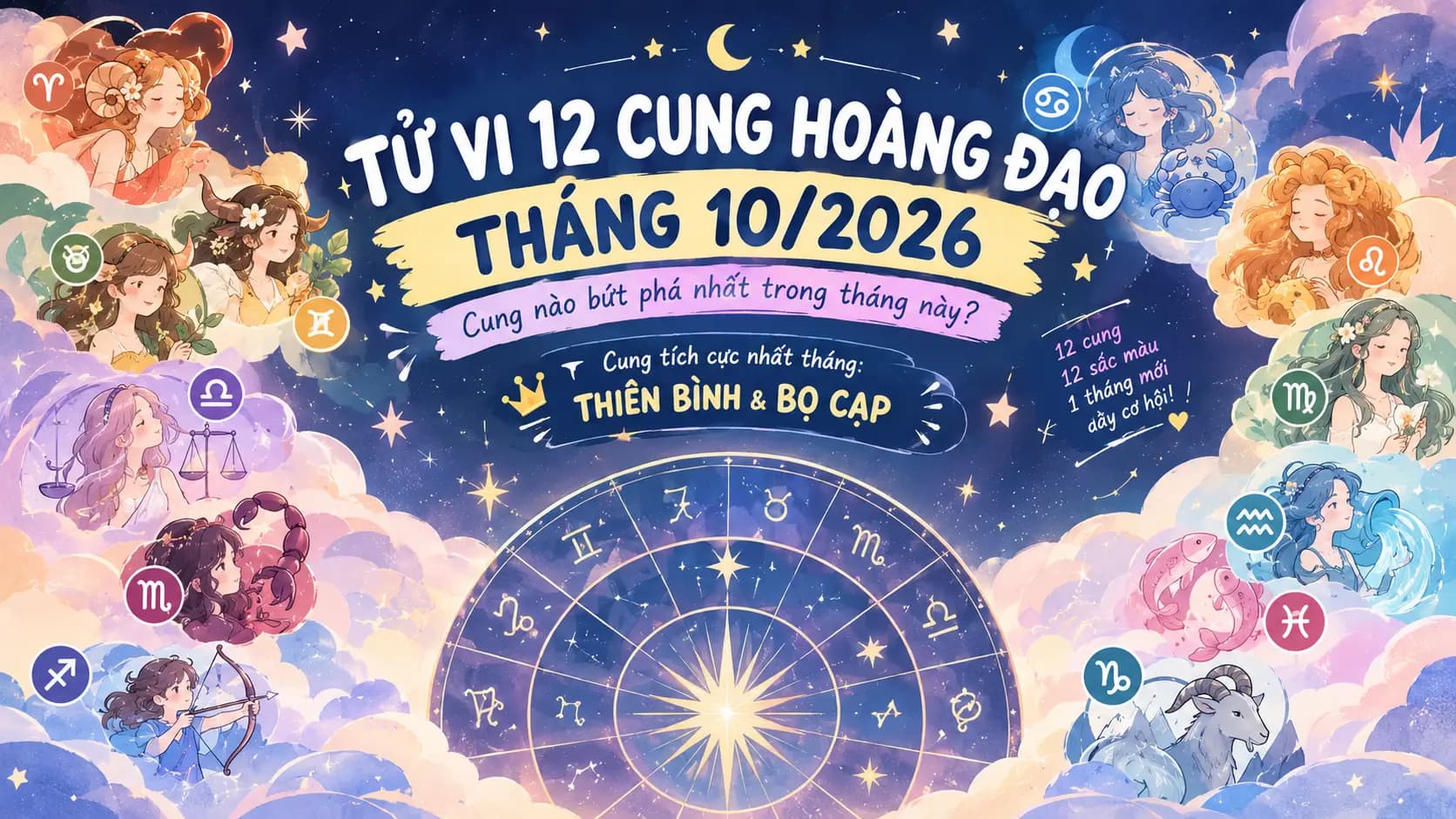 Tử Vi 12 Cung Hoàng Đạo Tháng 10/2026 - Cung Nào Bứt Phá Nhất Trong Tháng Này? Tử Vi 12 Cung Hoàng Đạo Tháng 10/2026 - Cung Nào Bứt Phá Nhất Trong Tháng Này?